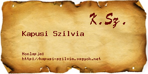 Kapusi Szilvia névjegykártya